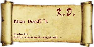 Khon Donát névjegykártya